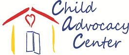 An image of a cartoonish house with text to the right that reads "Child Advocacy Center"