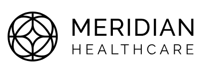 Black text on a white background that says Meridian Healthcare